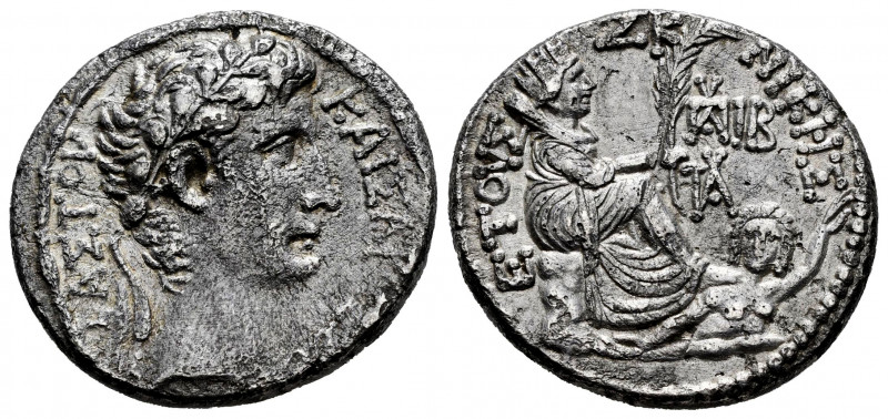 Augustus. Seleucis and Pieria. Tetradrachm. Year 27 of the Actiana Era = 5/4 BC....