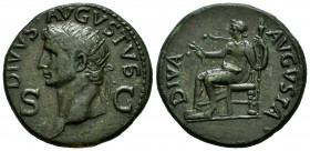 Divus Augustus. Dupondius. 14 AD. Rome. Struck under Claudius, circa 41-50. (Ric-101). (Bmc-224). (C-93). Anv.: DIVVS AVGVSTVS / S - C Radiate head of...