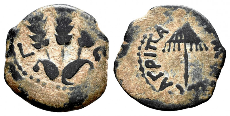 Agrippa I (Herod's dynasty). Prutah. 37-44 AD. Judaea. (Gc-5567). (Hendin-1244)....