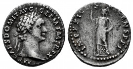 Domitian. Denarius. 90 AD. Rome. (Ric-732). (Bmcre-192). (Rsc-272). Anv.: IMP CAES DOMIT AVG GERM P M TR P XI, laureate head to right. Rev.: IMP XXI C...