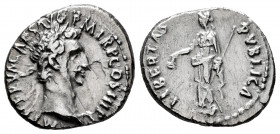 Nerva. Denarius. 96 AD. Rome. (Ric-7). (Bmcre-17). (Rsc-106). Rev.: LIBERTAS PVBLICA, libertas standing left, holding pileus in right hand and transve...