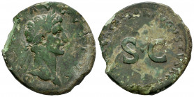 Nerva. Sestertius. 98 AD. Rome. (Ric-136). Ae. 15,94 g. Broken planchet. Almost VF. Est...120,00. 

Spanish Description: Nerva. Sestercio. 98 d.C. R...