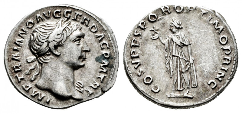 Trajan. Denarius. 103-111 AD. Rome. (Ric-127). (Rsc-84). Rev.: COS V P P SPQR OP...