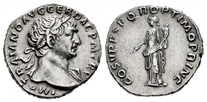 Trajan. Denarius. 103-111 AD. Rome. (Ric-Unlisted). (Rsc-83c). Rev.: COS V P P S...