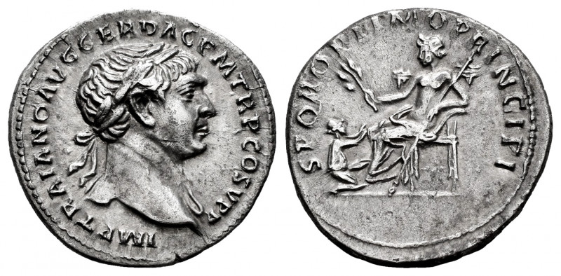 Trajan. Denarius. 103-111 AD. Rome. (Ric-188). (Rsc-417). Anv.: IMP TRAIANO AVG ...