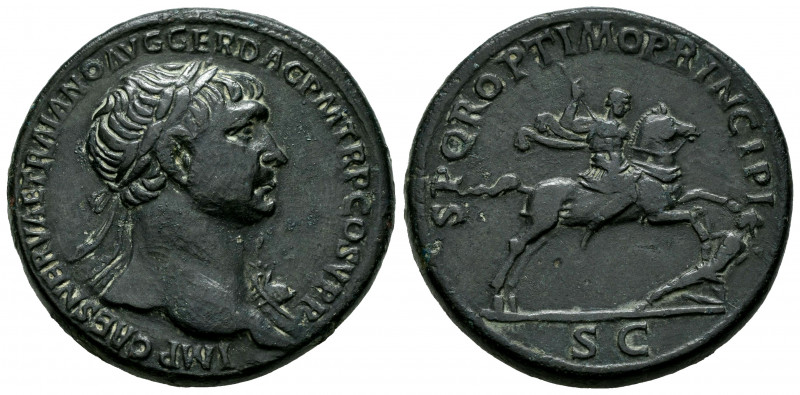Trajan. Sestertius. 107-110 AD. Rome. (Ric-534 var). (Woytek-317aC). (Bmcre-833)...