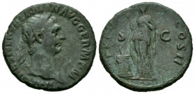 Trajan. Unit. 99 AD. Rome. (Spink-3240). (Ric-392). Rev.: TR POT COS II SC. Ae. 9,98 g. Scratches. Almost VF. Est...65,00. 

Spanish Description: Tr...