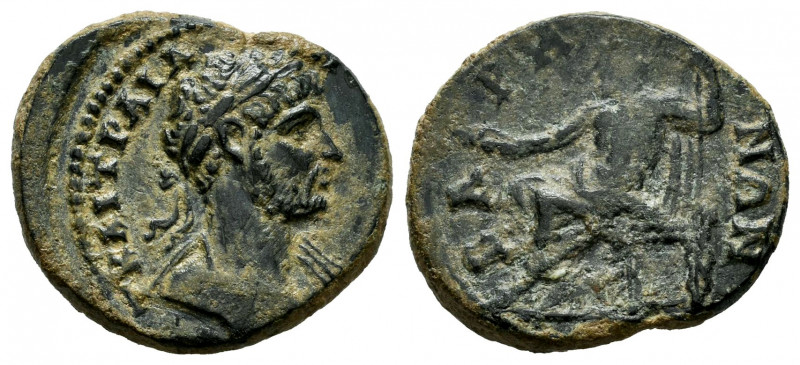 Hadrian. AE 20. 117-138 AD. Pisidia. Baris. (Sng France-1389). Anv.: Heroic bust...