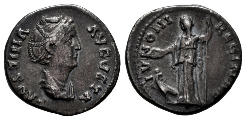Faustina Senior. Denarius. 139-141 AD. Rome. (Ric-338). Anv.: FAVSTINA AVGVSTA, ...