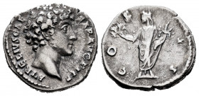 Marcus Aurelius. Denarius. 145-147 AD. Rome. (Ric-429a). (Seaby-110). Rev.: COS-II, Honos standing facing head left, with branch in right hand and cor...