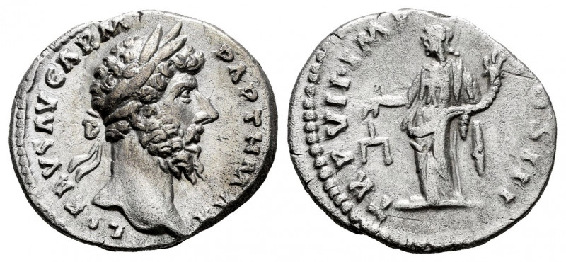 Lucius Verus. Denarius. 161-169 AD. Rome. (Ric-576). Rev.: TR P VII IMP IIII COS...