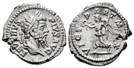 Septimius Severus. Denarius. 202-210 AD. Rome. (Ric-IV 295). (Bmcre-365). (Rsc-744). Anv.: SEVERVS PIVS AVG, laureate head right. Rev.: VICT PART MAX,...