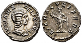 Julia Domna. Denarius. 214 AD. Rome. (Spink-7100). (Ric-373a). (Seaby-32). Rev.: DIANA LVCIFERA, Diana standing to left, holding torch in both hands. ...