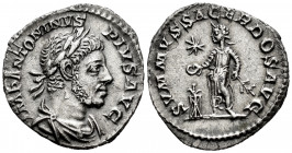 Elagabalus. Denarius. 218-222 AD. Rome. (Ric-146). (Rsc-276). Anv.: IMP ANTONINVS PIVS AVG, laureate, draped and horned bust to right. Rev.: SVMMVS SA...