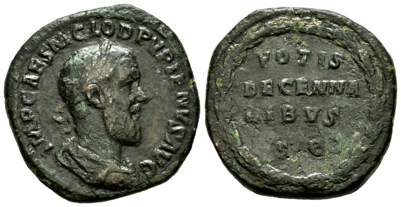 Pupienus. Sestertius. 238 AD. Rome. (Spink-8541). (Ric-18). Rev.: VOTIS / DECENN...