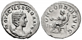 Otacilia Severa. Antoninianus. 246-248 AD. Rome. (Ric-IV 125c). (Rsc-4). Anv.: M OTACIL SEVERA AVG, diademed and draped bust to right, set on crescent...