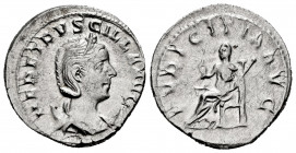 Herennia Etruscilla. Antoninianus. 250 AD. Rome. (Spink-9495). (Ric-59b). (Seaby-19). Rev.: PVDICITIA AVG, Pudicitia seated left holding sceptre and d...