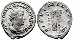 Gallienus. Antoninianus. 253-268 AD. Rome. (Mir-22v). Anv.: IMP C P LIC GALLIENVS AVG. Radiate and cuirassed bust right. Rev.: FIDES MILITVM. Fides st...