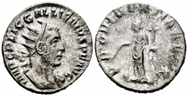 Gallienus. Antoninianus. 255-256 AD. Rome. (Ric-159). Anv.: IMP C P LIC GALLIENVS P F AVG, radiate and cuirassed bust right. Rev.: PROVIDENTIA AVGG, P...