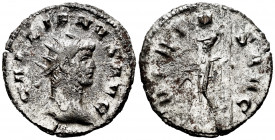 Gallienus. Antoninianus. 253-268 AD. Milano. (Ric-534). Anv.: GALLIENVS AVG Head radiate right. Rev.: VIRTVS AVG Virtus standing left. holding shield ...