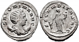 Salonina. Antoninianus. 257-260 AD. (Spink-10634 va). (Ric-26 Rome or 57 Mediolanum). (Seaby-44). Rev.: FECVNDITAS AVG. Fecunditas standing left with ...