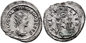 Saloninus. Antoninianus. 256 AD. Samosata. (Ric-V 1 36 var. (Bust Type)). (Rsc-95a var.). Anv.: SALON VALERIANVS NOB CAES, radiate, draped and cuirass...