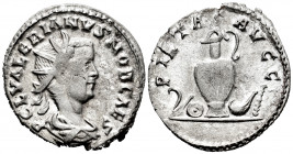 Valerian II. Antoninianus. 256-257 AD. Rome. (Ric-20). (Seaby-50). Rev.: PIETAS AVGG. Priestly implements. Ag. 3,38 g. Scarce. Choice VF. Est...120,00...