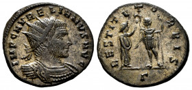 Aurelian. Antoninianus. 272-273 AD. Cyzicus. (Ric-347). Anv.: IMP AVRELIANVS AVG, radiate and cuirassed bust to right. Rev.: RESTITVT ORBIS, female fi...