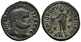 Diocletian. Follis. 300-301 AD. Antioch. (Spink-12797). (Ric-54a). Rev.: GENIO POPVLI ROMANI / ANT. In field A, K-V. Ae. 9,41 g. Almost XF. Est...65,0...