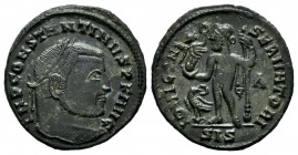 Constantinus I. Follis. 315-316 AD. Siscia. (Ric-VII 15). Anv.: IMP CONSTANTINVS P F AVG, laureate head to right. Rev.: IOVI CONSERVATORI, Jupiter sta...