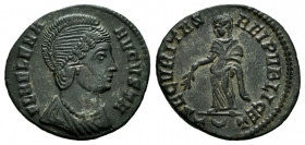 Helena. Centenionalis. 326 AD. Ticinum. (Spink-16603). (Ric-202). Rev.: SECVRITAS REI PVBLICE, Securitas standing to left, holding branch and raising ...