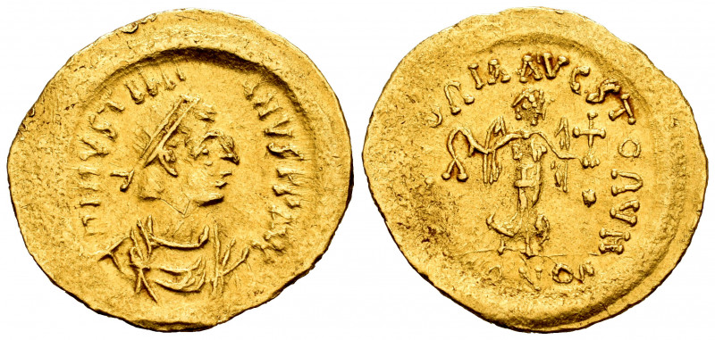 Justinian I. Tremissis. 527-565 AD. Constantinople. (Sear-145). (Doc-19). Rev.: ...