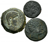 Lot of 3 Iberian coins; Unit Kastilo-Kastulo, Quadrant of Kelsa, Unit Sekaisa. TO EXAMINE. Almost F/Choice F. Est...50,00. 

Spanish Description: Lo...