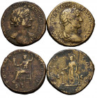 Lot of 2 Roman Imperial sestertius, Trajan and Hadrians. TO EXAMINE. Choice F/Almost VF. Est...100,00.

Spanish Description: Lote de 2 sestercios de...