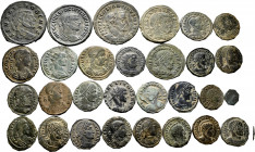 Lot of 29 coins from the Lower Roman Empire. Great variety of Emperors, reverses and mints. Includes some scarces and rare. Very interesting set. Ae. ...