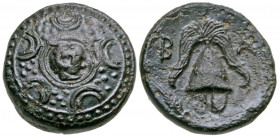 Macedonian Kingdom. Alexander III the Great. 336-323 B.C. AE half unit (16.1 mm, 3.81 g, 2 h). Struck posthumously under Philip III Arrhidaios. Uncert...