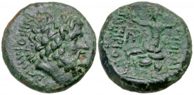 Bithynia, Nicomedia. C. Papirius Carbo. Procurator, 62-59 B.C. AE 22 (21.9 mm, 8.57 g, 11 h). Dated year 224 = 59 B.C. NIKOMHΔEΩN, Laureate head of Ze...