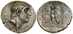 Cappadocian Kingdom. Ariobarzanes I. 95-63 B.C. AR drachm (17.8 mm, 3.78 g, 1 h). Mint A (Eusebeia), dated RY 14 = 82 B.C. Diademed head right / BAΣIΛ...