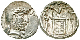 Kingdom of Persis. Autophradates (Vadfradad) II. early-mid 2nd century B.C. AR drachm (17.7 mm, 4.12 g, 9 h). Head right with very short beard, wearin...