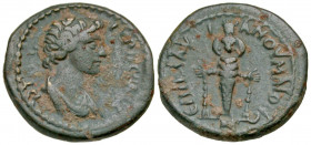 Lydia, Maeonia. Pseudo-autonomous. Time of Hadrian, A.D. 117-138. AE 18 (17.5 mm, 3.24 g, 7 h). Claudianos, magistrate. ΙЄΡΑ ΥΝΚΛΗΤΟ , draped bust of ...