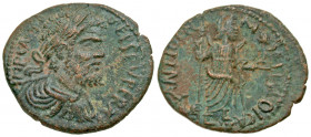 Pisidia, Antiochia. Septimius Severus. A.D. 193-211. AE 24 (23.8 mm, 5.23 g, 6 h). Struck ca. A.D. 202. IMP CAES L SEP SEV PERT, laureate, draped and ...