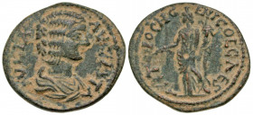 Pisidia, Antiochia. Julia Domna. Augusta, A.D. 193-217. AE 24 (23.9 mm, 6.22 g, 6 h). Struck ca. A.D. 205. IVLIA AVGVSTA, draped bust of Julia Domna r...