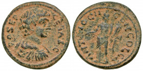 Pisidia, Antiochia. Geta. As Caesar, A.D. 198-209. AE 24 (23.9 mm, 6.79 g, 6 h). Struck ca. A.D. 205. PO SEP GETAS C, bare-headed, draped bust of Geta...