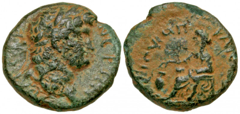 Cilicia, Anazarbus. Nero. A.D. 54-68. AE hemiassarion (15.7 mm, 3.23 g, 12 h). D...