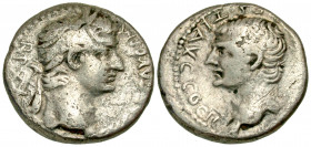 Cappadocia, Caesareia-Eusebia. Tiberius. A.D. 14-37. AR drachma (16.6 mm, 3.54 g, 12 h). mint of Caesarea in Cappadocia, Struck A.D. 32-34. [TI CAE]S ...