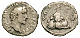 Cappadocia, Caesarea. Antoninus Pius. A.D. 138-161. AR drachm (17.1 mm, 2.80 g, 6 h). Struck A.D. 139/140. AYTOK ANTωNЄINOC CЄBACTOC , bare head of An...