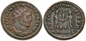 Galerius. As Caesar, A.D. 293-305. AE post-reform radiate fraction (22.6 mm, 3.76 g, 1 h). Cyzicus mint, struck A.D. 295-299. GAL VAL MAXIMIANVS NOB C...