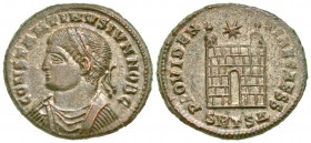 Constantine II. As Caesar, A.D. 317-337. BI centenionalis (19.3 mm, 3.72 g, 12 h). Thessalonica mint, Struck A.D. 325-326. CONSTANTINVS IVN NOB C, lau...