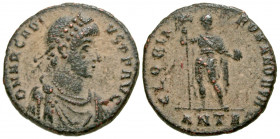 Arcadius. A.D. 383-408. AE majorina (20.1 mm, 4.20 g, 11 h). Antioch Mint, struck A.D. 393-395. D N ARCADIVS P F AVG, diademed, draped and cuirassed b...