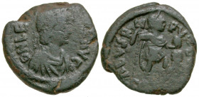Leo I. A.D. 457-474. AE majorina (18.9 mm, 4.09 g, 7 h). Constantinople mint, Struck A.D. 462-473. D N LE[O P-RP]ET AVG, diademed, draped and cuirasse...